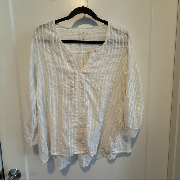 Lilly Pulitzer White Cotton Gauze Tunic Top – Size M - Picture 2 of 4